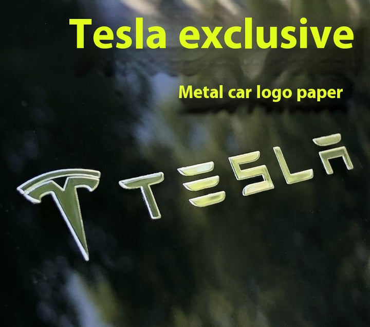 Tesla Emblem Metal Decal for Model Y, Model 3, Model X – Premium Chrome Car Logo Sticker for Body, Glass, Interior Decoration – Custom Fit Accessories for Tesla Vehicles