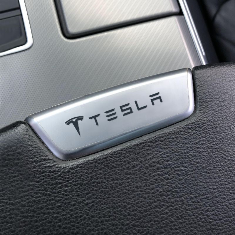 Tesla Emblem Metal Decal for Model Y, Model 3, Model X – Premium Chrome Car Logo Sticker for Body, Glass, Interior Decoration – Custom Fit Accessories for Tesla Vehicles