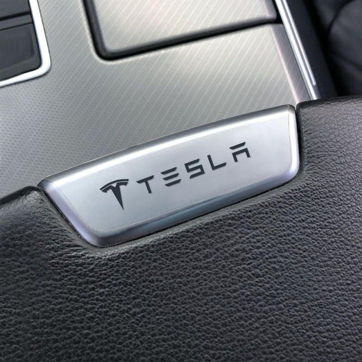 Tesla Emblem Metal Decal for Model Y, Model 3, Model X – Premium Chrome Car Logo Sticker for Body, Glass, Interior Decoration – Custom Fit Accessories for Tesla Vehicles