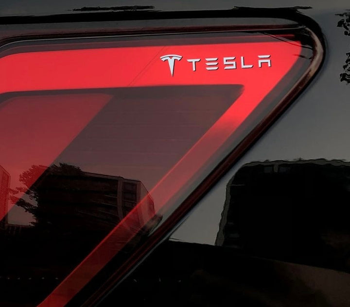 Tesla Emblem Metal Decal for Model Y, Model 3, Model X – Premium Chrome Car Logo Sticker for Body, Glass, Interior Decoration – Custom Fit Accessories for Tesla Vehicles