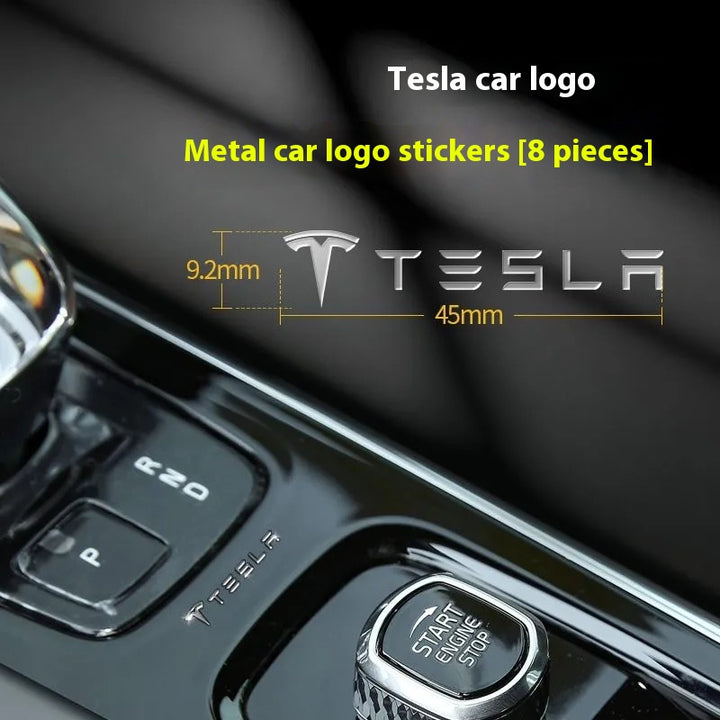 Tesla Emblem Metal Decal for Model Y, Model 3, Model X – Premium Chrome Car Logo Sticker for Body, Glass, Interior Decoration – Custom Fit Accessories for Tesla Vehicles
