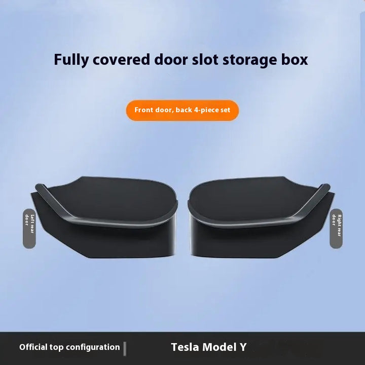 Tesla model Y custom door storage box with slot pad – interiors IDE organizer & modification accessory set
