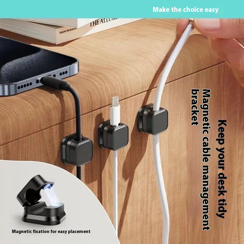 Magnetic Cable Organizer Clip - Multi-Function Desktop Cable Holder for USB, Charging Cables, Headphones - Portable Universal Magnetic Cable Management Base
