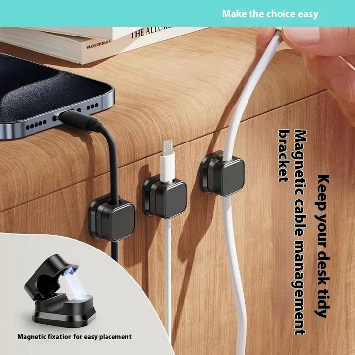 Magnetic Cable Organizer Clip - Multi-Function Desktop Cable Holder for USB, Charging Cables, Headphones - Portable Universal Magnetic Cable Management Base