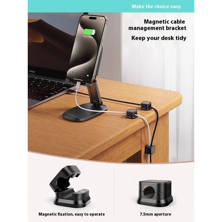 Magnetic Cable Organizer Clip - Multi-Function Desktop Cable Holder for USB, Charging Cables, Headphones - Portable Universal Magnetic Cable Management Base