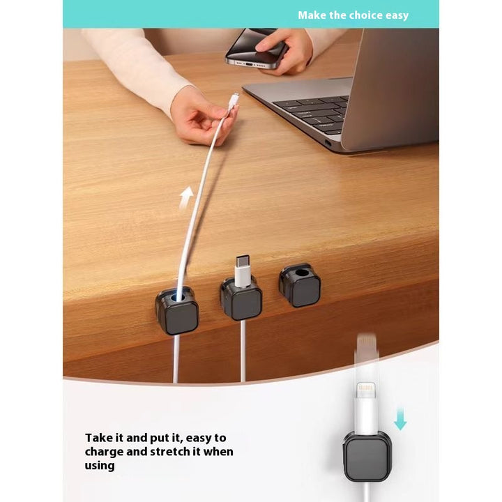 Magnetic Cable Organizer Clip - Multi-Function Desktop Cable Holder for USB, Charging Cables, Headphones - Portable Universal Magnetic Cable Management Base