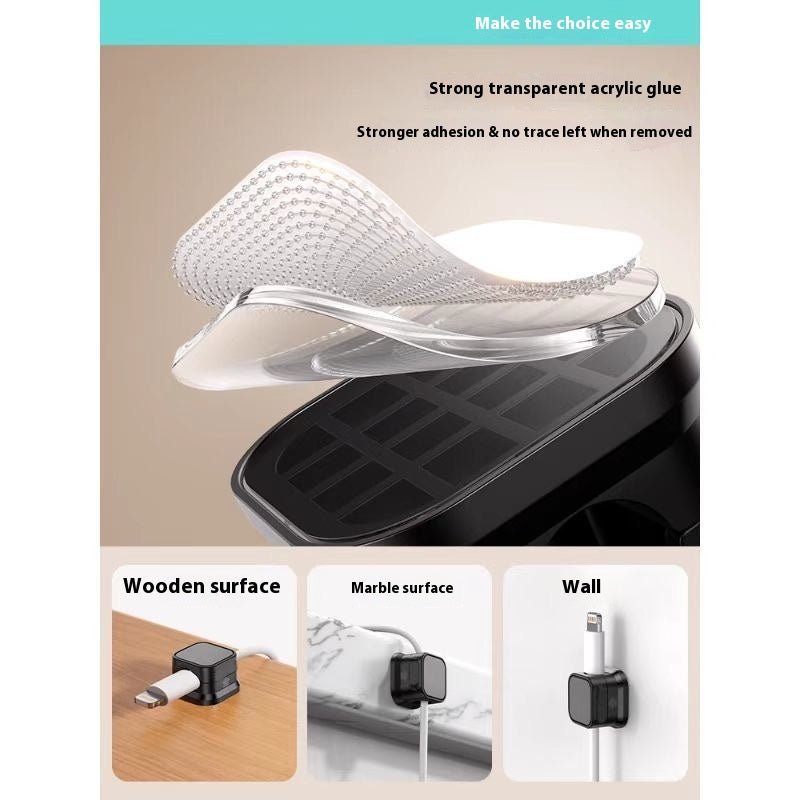 Magnetic Cable Organizer Clip - Multi-Function Desktop Cable Holder for USB, Charging Cables, Headphones - Portable Universal Magnetic Cable Management Base