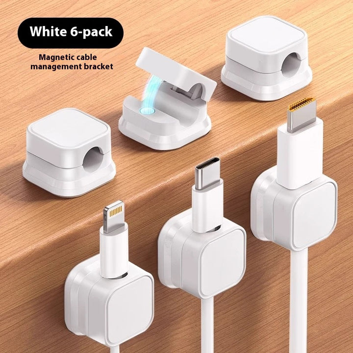 Magnetic Cable Organizer Clip - Multi-Function Desktop Cable Holder for USB, Charging Cables, Headphones - Portable Universal Magnetic Cable Management Base