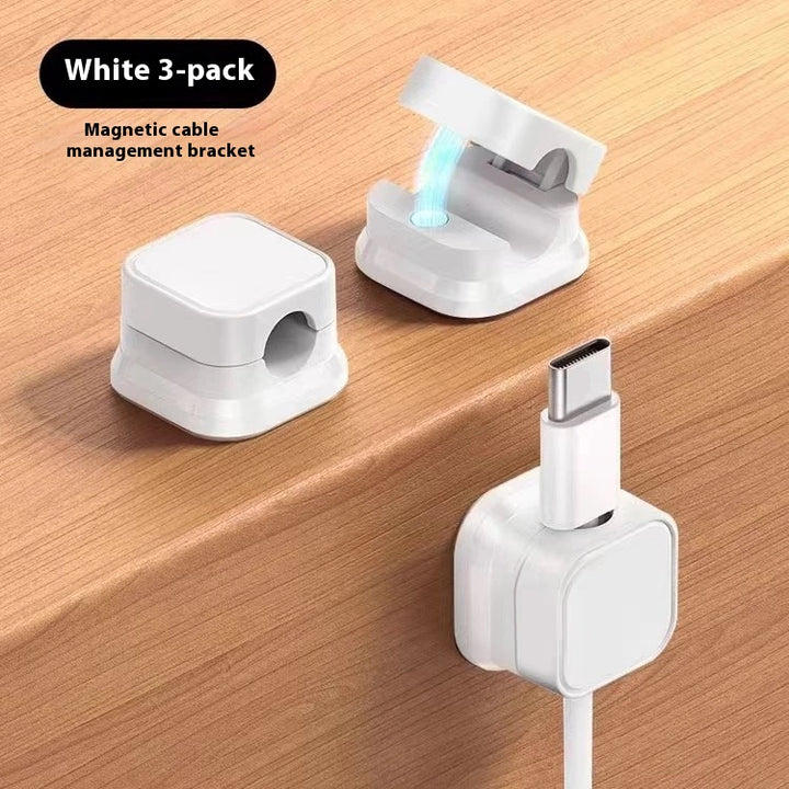 Magnetic Cable Organizer Clip - Multi-Function Desktop Cable Holder for USB, Charging Cables, Headphones - Portable Universal Magnetic Cable Management Base