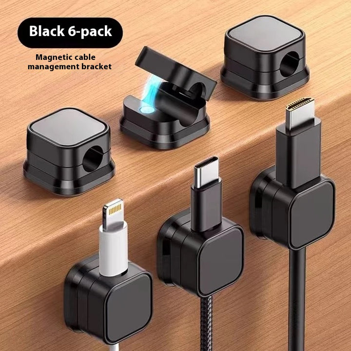 Magnetic Cable Organizer Clip - Multi-Function Desktop Cable Holder for USB, Charging Cables, Headphones - Portable Universal Magnetic Cable Management Base