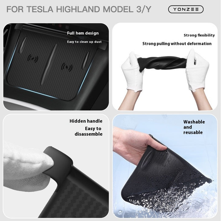Tesla Model Y Highland Refresh Center Console Storage Box - Paper Towel Holder, ETC Card Holder Storage Box, Interior Accessories for Model Y 2024