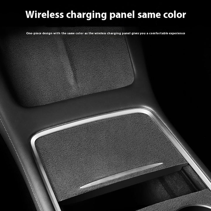 Tesla Model 3/Y Center Console Protective Film with Flip Leather Cover – Interior Modification Sticker Accessory
