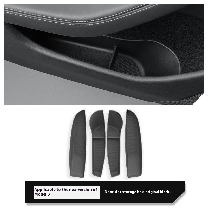 Tesla's new Model 3/Y/X/S door storage box full TPE door slot storage box accessories