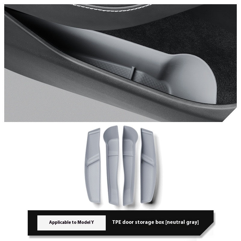Tesla's new Model 3/Y/X/S door storage box full TPE door slot storage box accessories