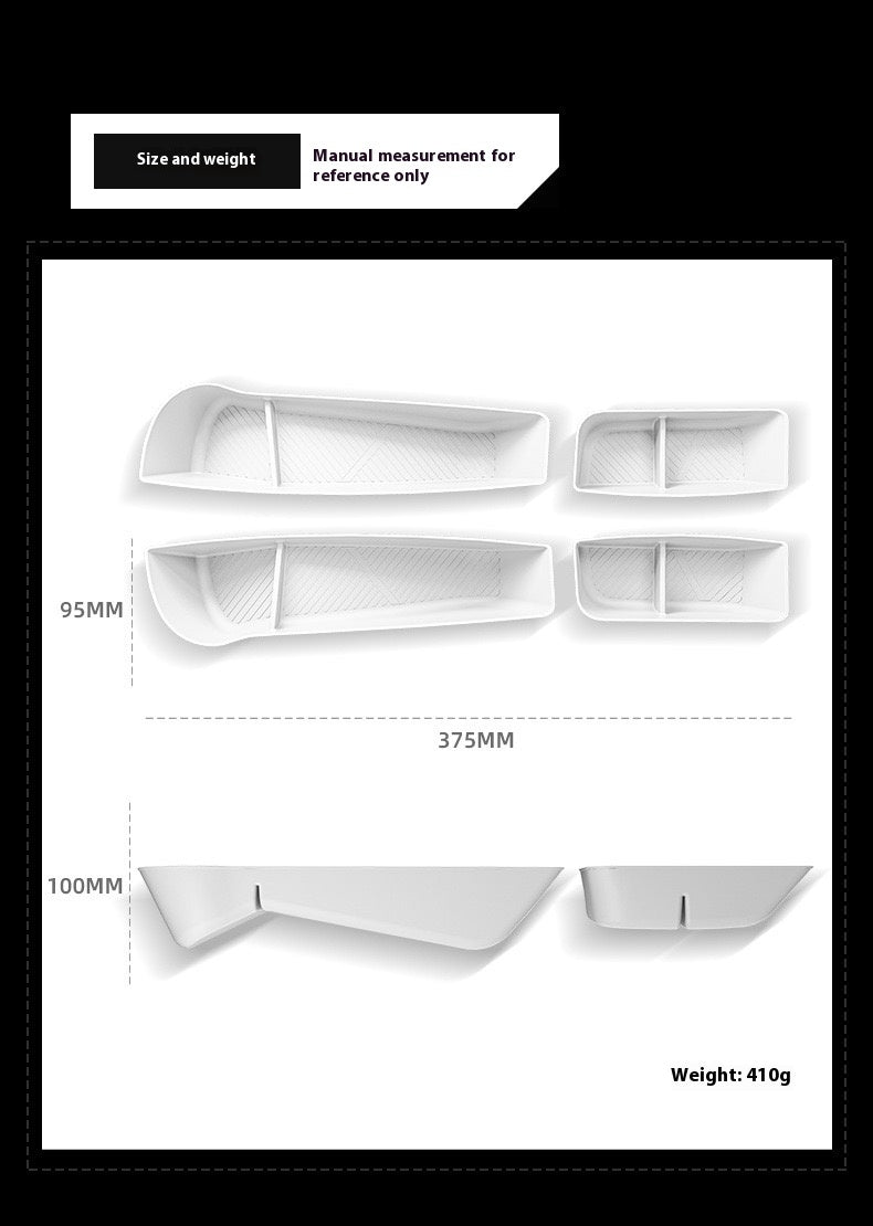 Tesla's new Model 3/Y/X/S door storage box full TPE door slot storage box accessories