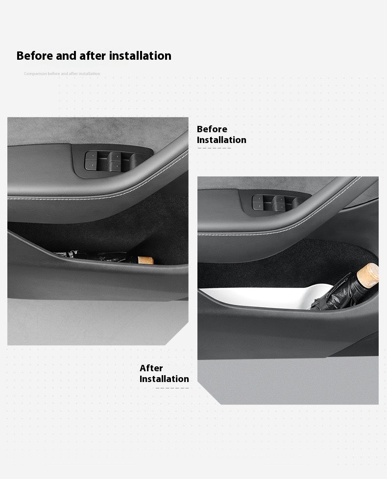 Tesla's new Model 3/Y/X/S door storage box full TPE door slot storage box accessories