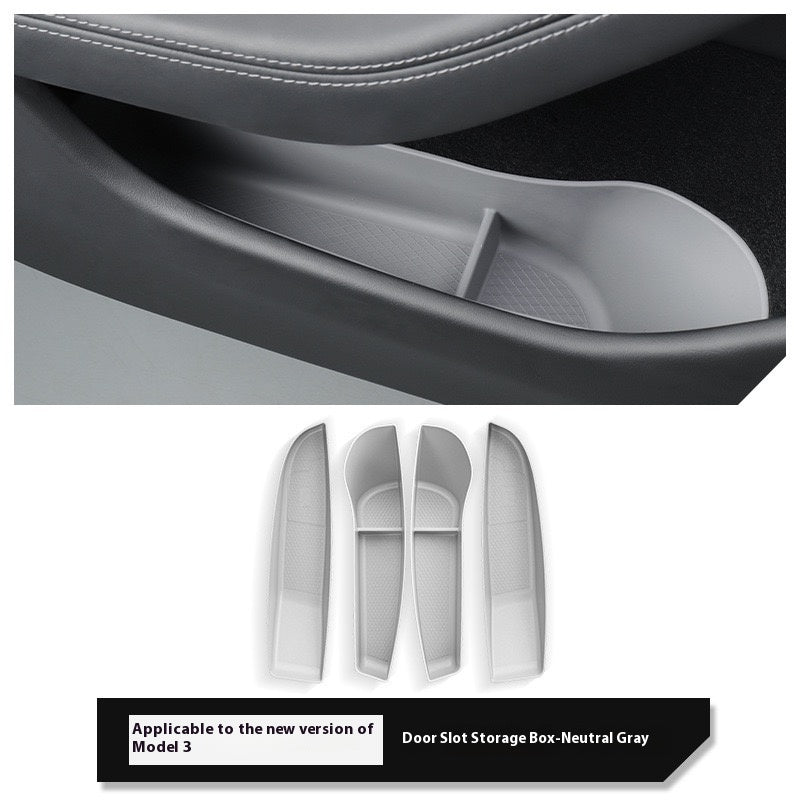 Tesla's new Model 3/Y/X/S door storage box full TPE door slot storage box accessories