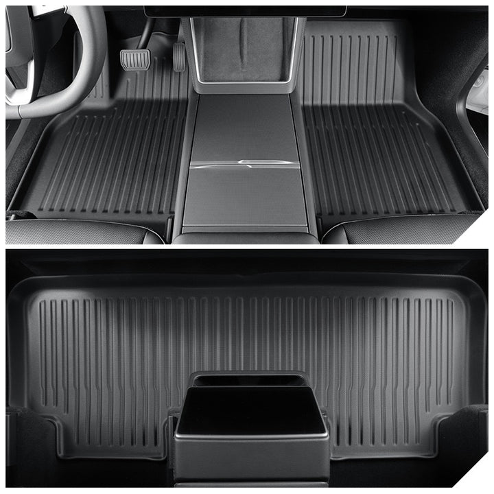 2025 Tesla Model Y All-Weather TPE Floor Mats and Trunk Mat Set - Suitable for both left and right drive, providing comprehensive interior protection