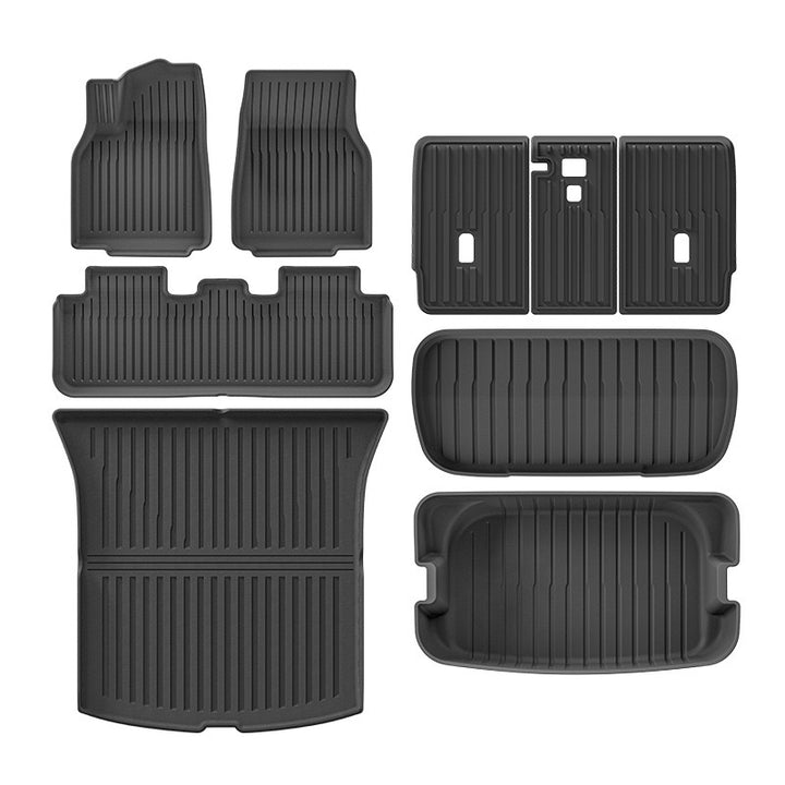 2025 Tesla Model Y All-Weather TPE Floor Mats and Trunk Mat Set - Suitable for both left and right drive, providing comprehensive interior protection