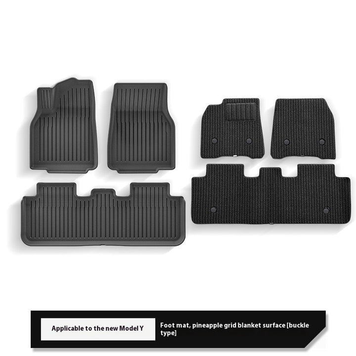 2025 Tesla Model Y All-Weather TPE Floor Mats and Trunk Mat Set - Suitable for both left and right drive, providing comprehensive interior protection