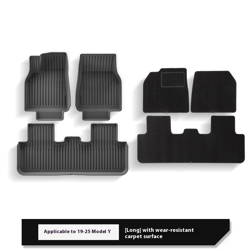 2025 Tesla Model Y All-Weather TPE Floor Mats and Trunk Mat Set - Suitable for both left and right drive, providing comprehensive interior protection