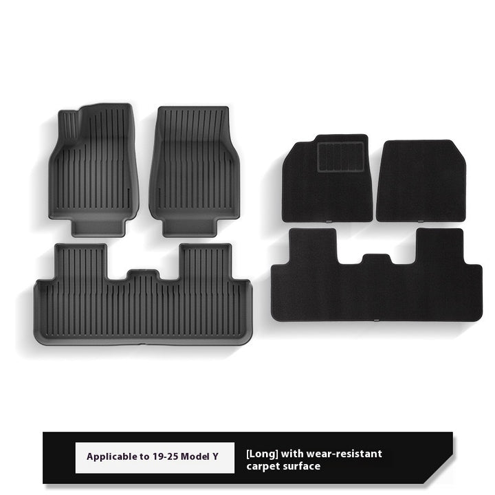 2025 Tesla Model Y All-Weather TPE Floor Mats and Trunk Mat Set - Suitable for both left and right drive, providing comprehensive interior protection