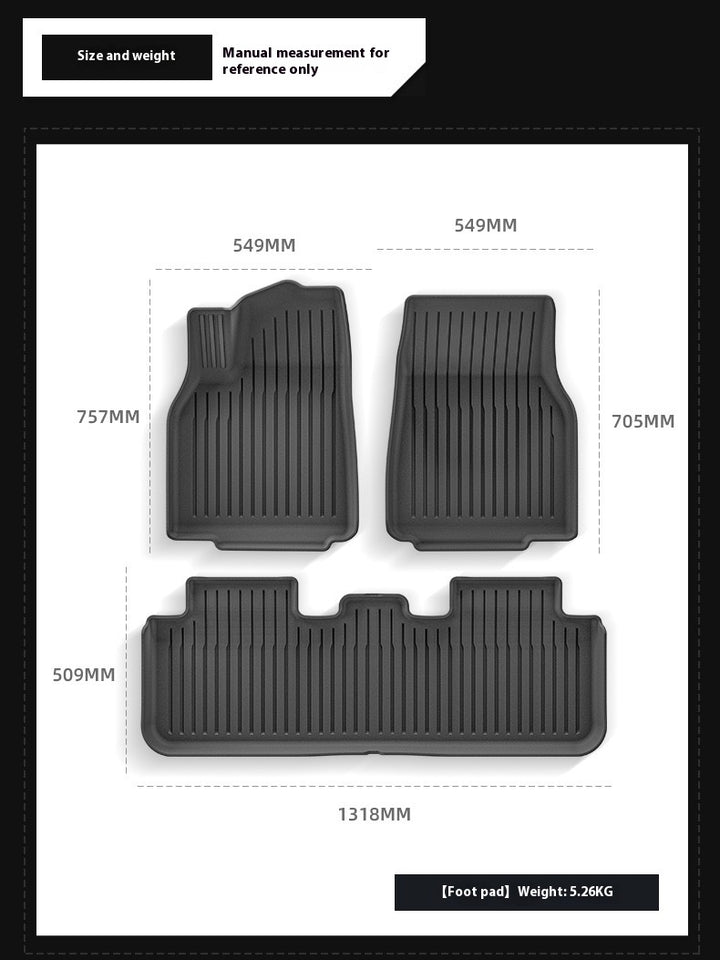 2025 Tesla Model Y All-Weather TPE Floor Mats and Trunk Mat Set - Suitable for both left and right drive, providing comprehensive interior protection