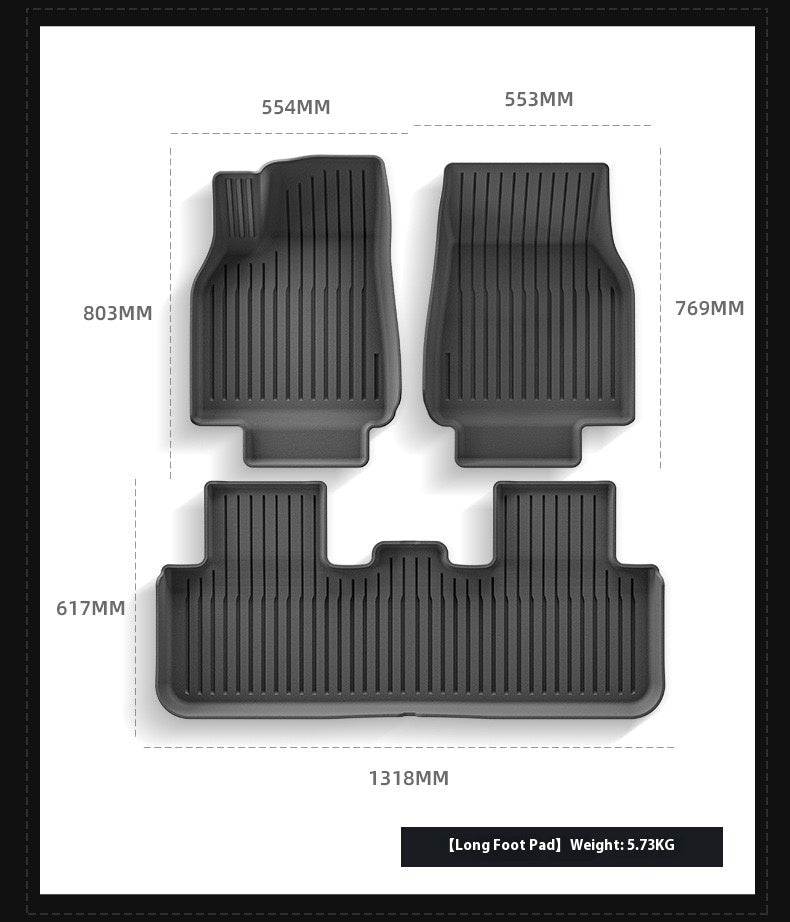 2025 Tesla Model Y All-Weather TPE Floor Mats and Trunk Mat Set - Suitable for both left and right drive, providing comprehensive interior protection
