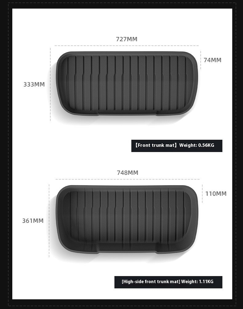 2025 Tesla Model Y All-Weather TPE Floor Mats and Trunk Mat Set - Suitable for both left and right drive, providing comprehensive interior protection