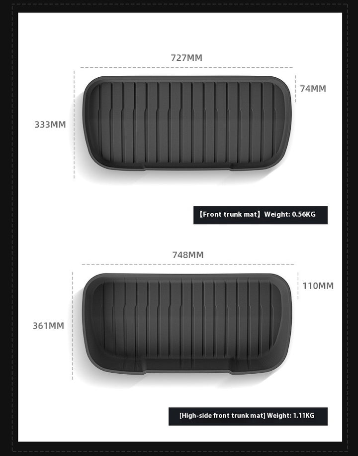 2025 Tesla Model Y All-Weather TPE Floor Mats and Trunk Mat Set - Suitable for both left and right drive, providing comprehensive interior protection