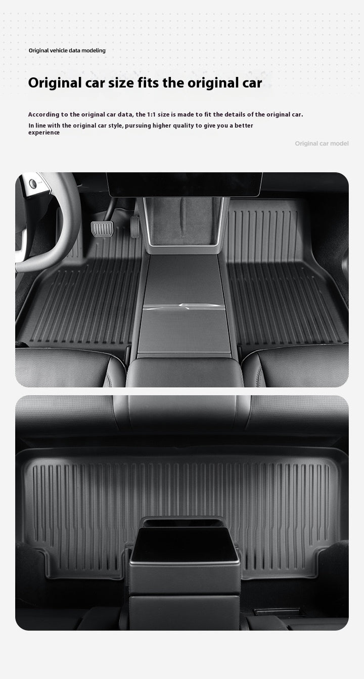 2025 Tesla Model Y All-Weather TPE Floor Mats and Trunk Mat Set - Suitable for both left and right drive, providing comprehensive interior protection