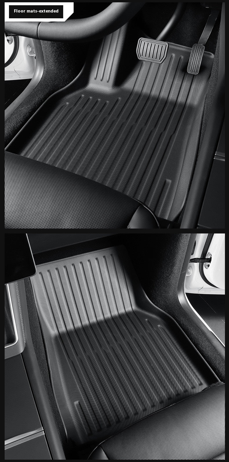 2025 Tesla Model Y All-Weather TPE Floor Mats and Trunk Mat Set - Suitable for both left and right drive, providing comprehensive interior protection