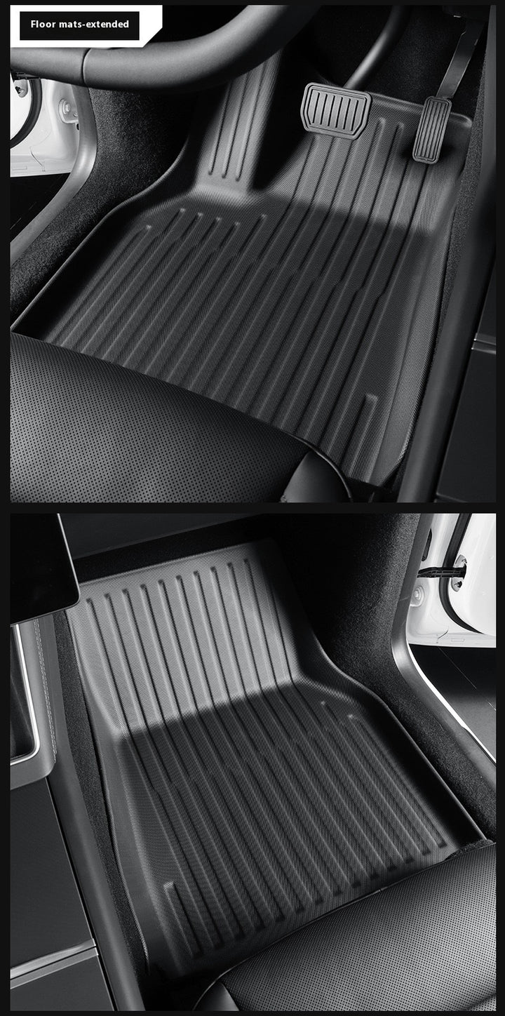 2025 Tesla Model Y All-Weather TPE Floor Mats and Trunk Mat Set - Suitable for both left and right drive, providing comprehensive interior protection