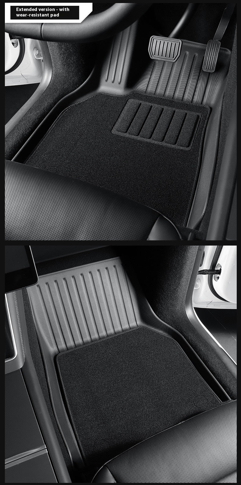 2025 Tesla Model Y All-Weather TPE Floor Mats and Trunk Mat Set - Suitable for both left and right drive, providing comprehensive interior protection