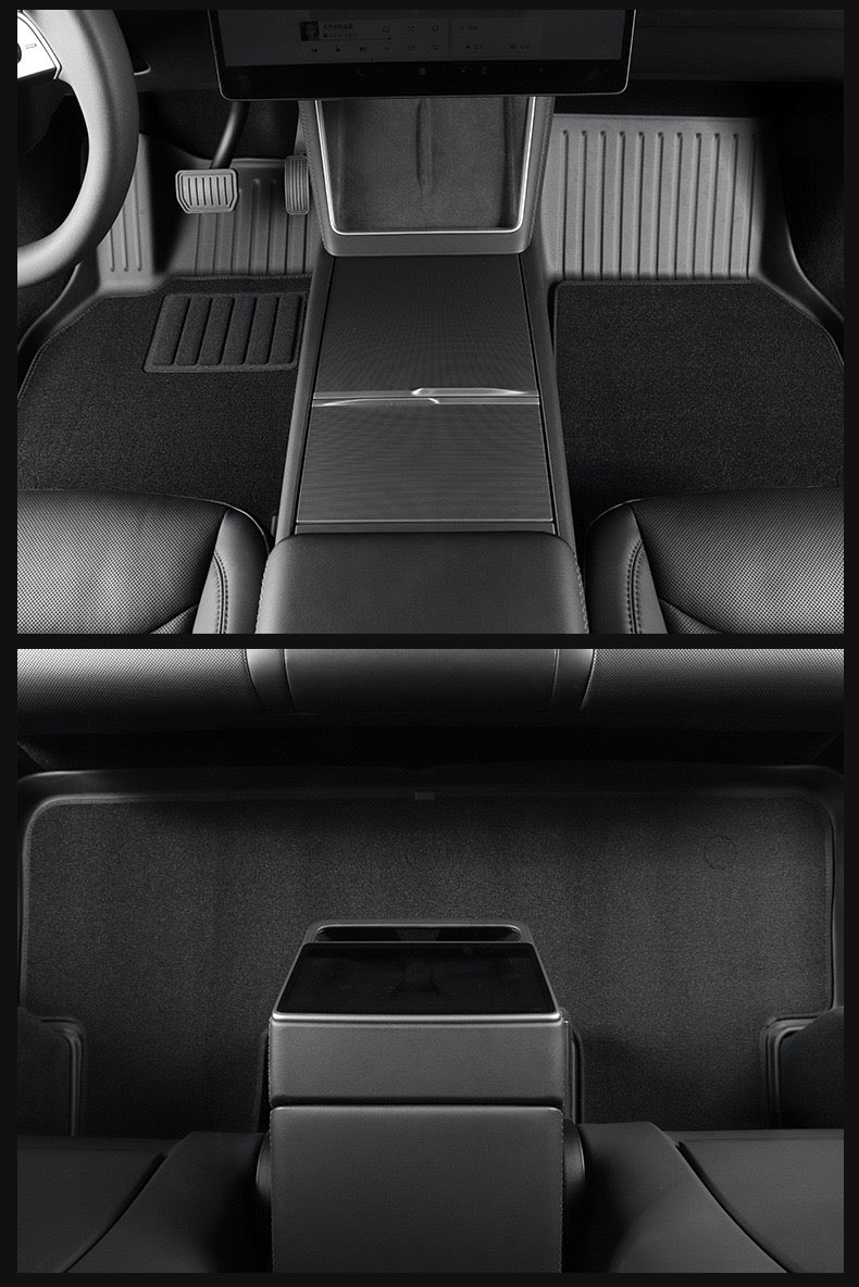 2025 Tesla Model Y All-Weather TPE Floor Mats and Trunk Mat Set - Suitable for both left and right drive, providing comprehensive interior protection