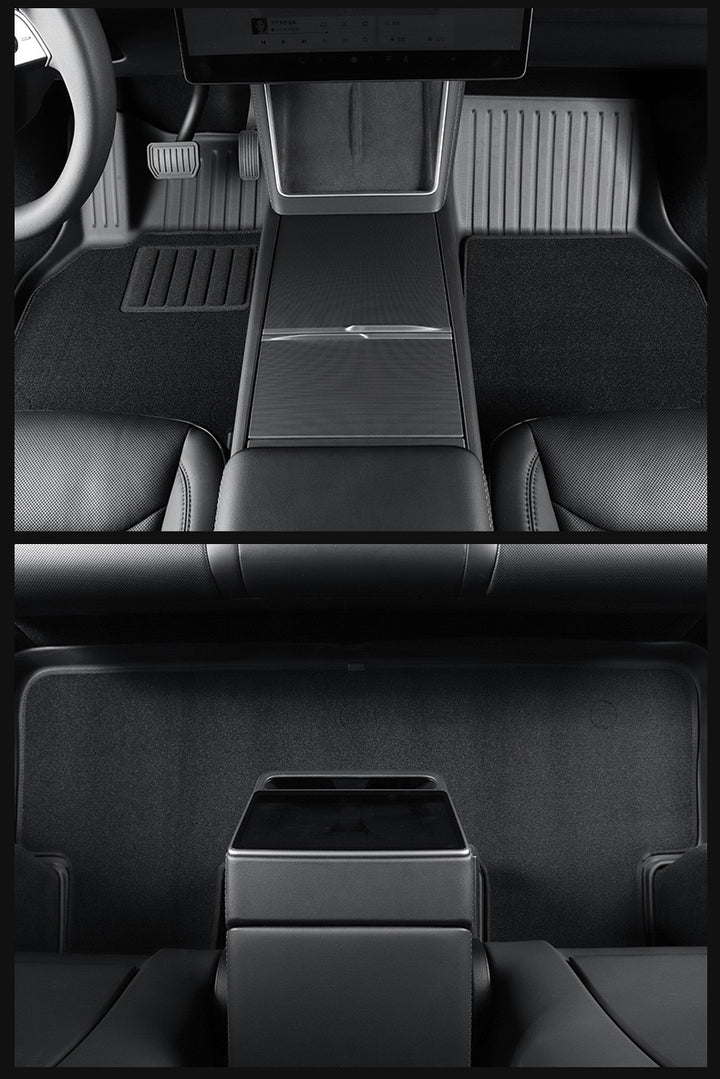 2025 Tesla Model Y All-Weather TPE Floor Mats and Trunk Mat Set - Suitable for both left and right drive, providing comprehensive interior protection