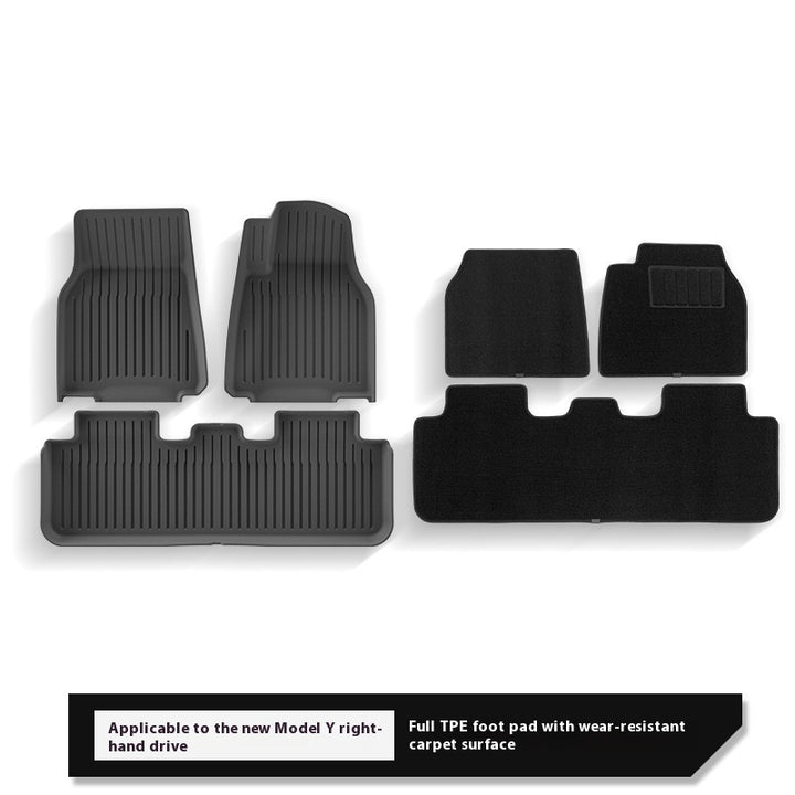 2025 Tesla Model Y All-Weather TPE Floor Mats and Trunk Mat Set - Suitable for both left and right drive, providing comprehensive interior protection