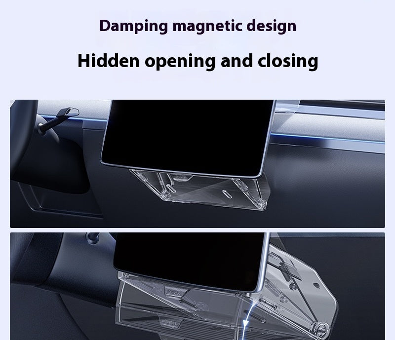 Tesla Model 3/Y Highlander Center Console Storage Bin - Non-Slip Organizer Tray for Screen and Elements Under the Screen (2024 Refresh)