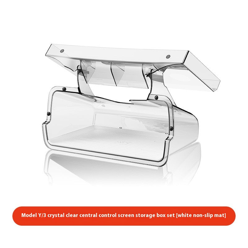 Tesla Model 3/Y Highlander Center Console Storage Bin - Non-Slip Organizer Tray for Screen and Elements Under the Screen (2024 Refresh)