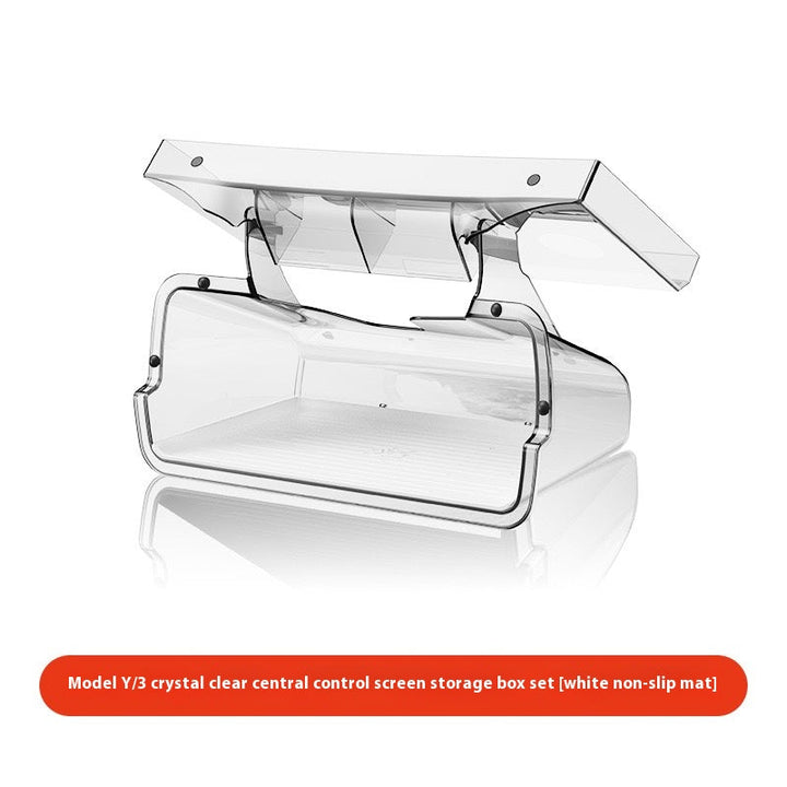 Tesla Model 3/Y Highlander Center Console Storage Bin - Non-Slip Organizer Tray for Screen and Elements Under the Screen (2024 Refresh)