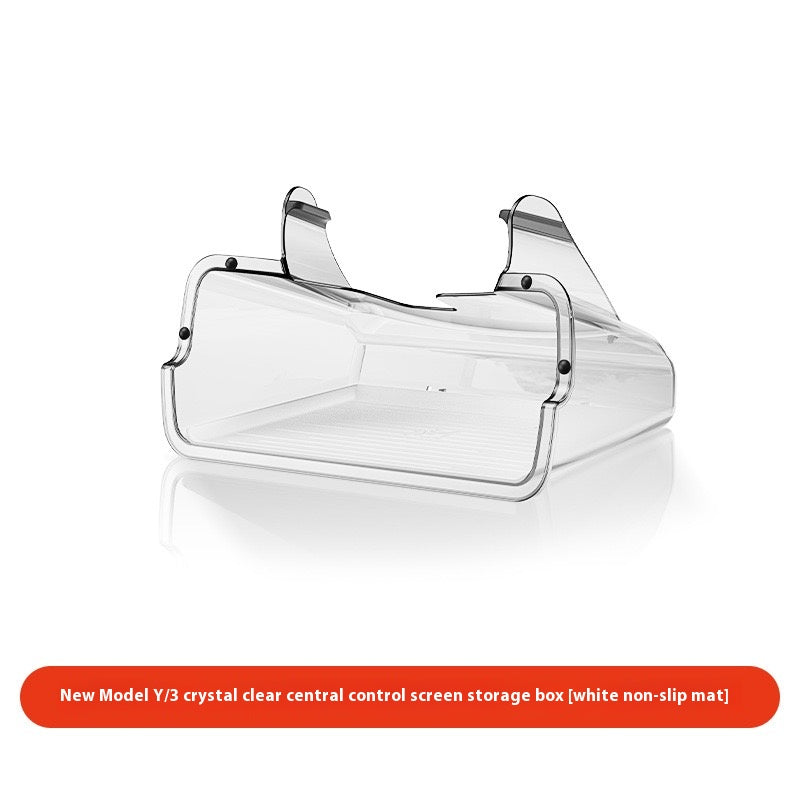 Tesla Model 3/Y Highlander Center Console Storage Bin - Non-Slip Organizer Tray for Screen and Elements Under the Screen (2024 Refresh)