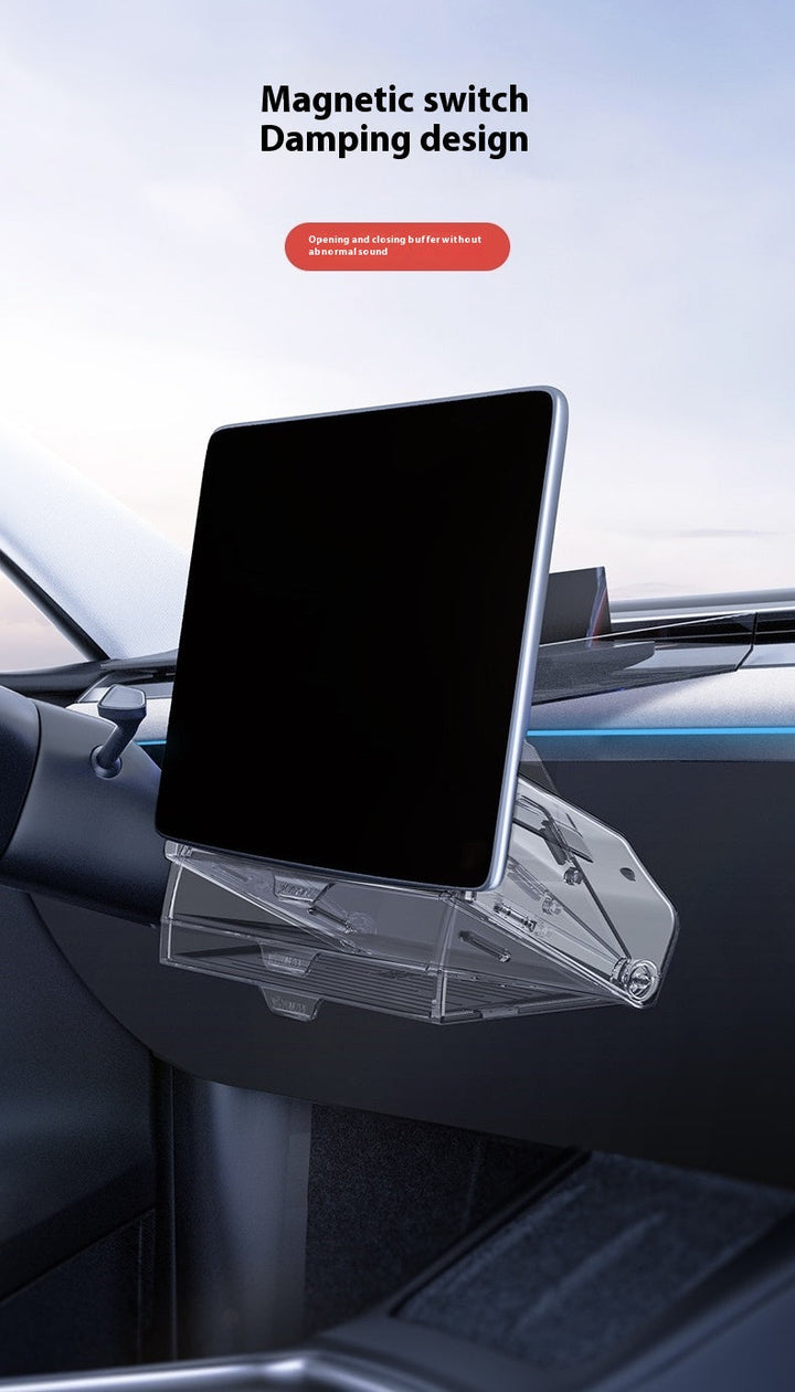 Tesla Model 3/Y Highlander Center Console Storage Bin - Non-Slip Organizer Tray for Screen and Elements Under the Screen (2024 Refresh)