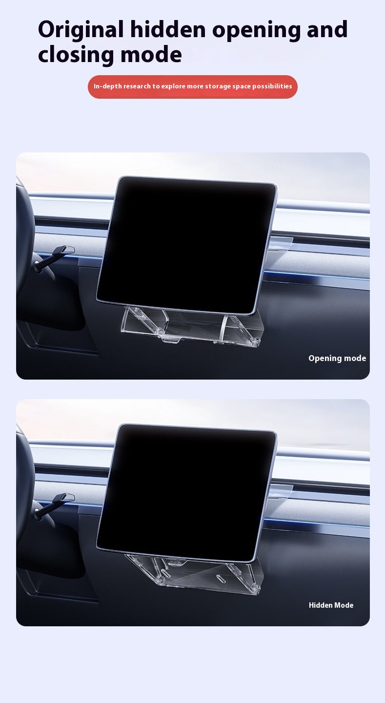 Tesla Model 3/Y Highlander Center Console Storage Bin - Non-Slip Organizer Tray for Screen and Elements Under the Screen (2024 Refresh)