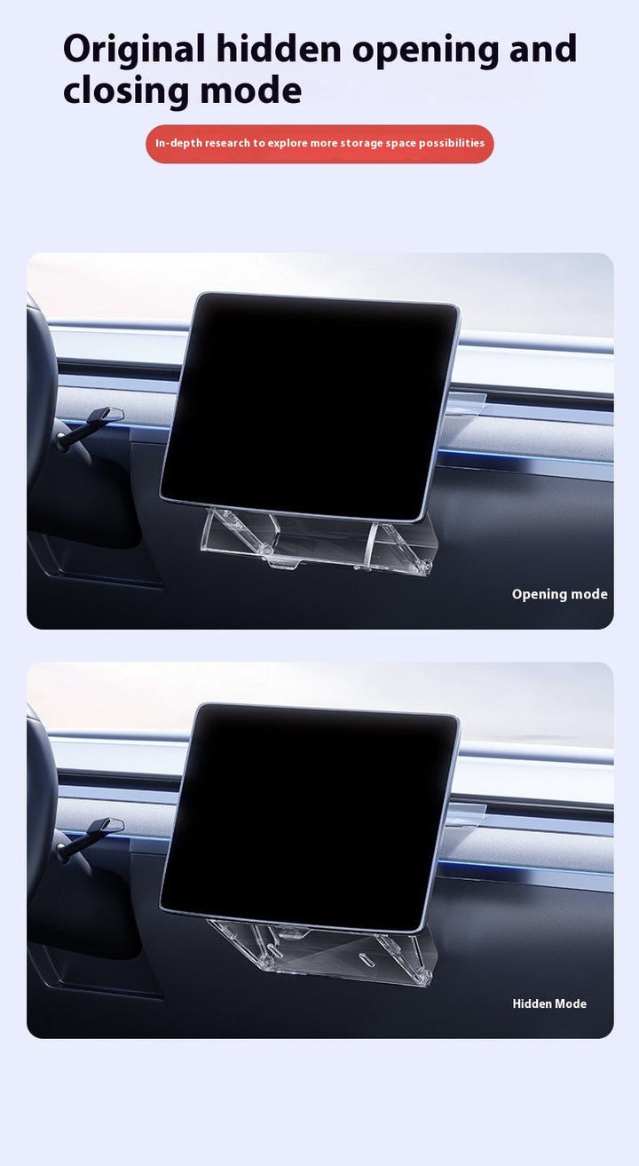 Tesla Model 3/Y Highlander Center Console Storage Bin - Non-Slip Organizer Tray for Screen and Elements Under the Screen (2024 Refresh)