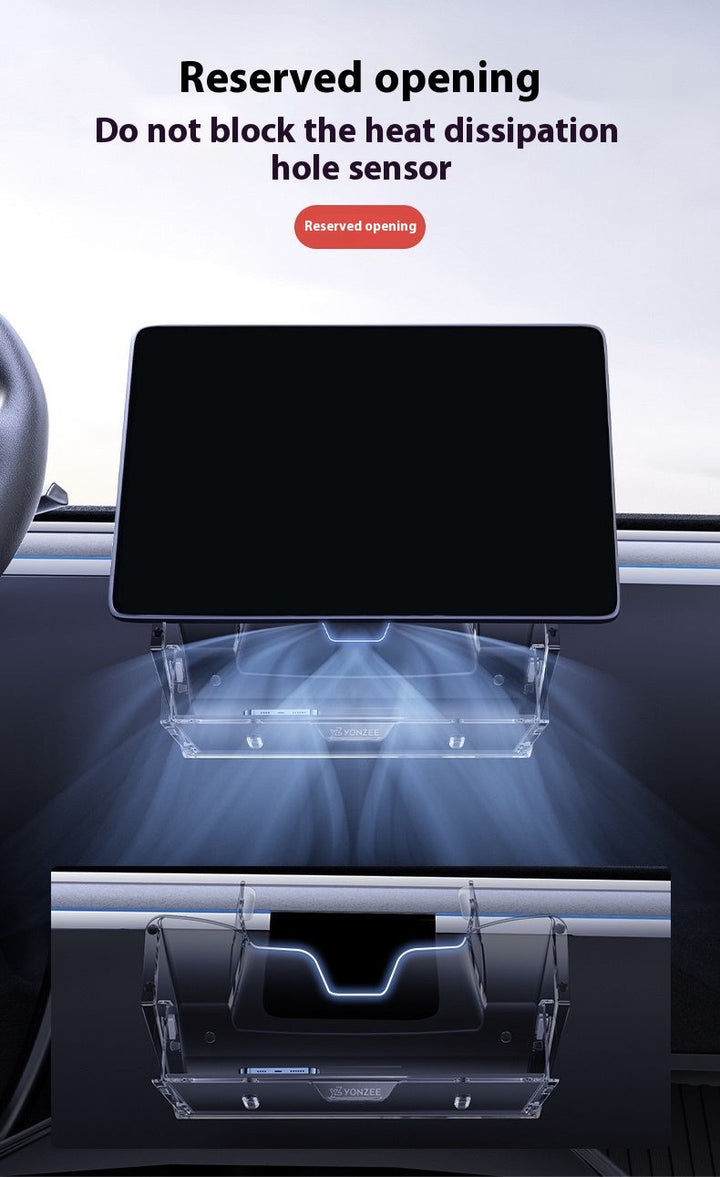 Tesla Model 3/Y Highlander Center Console Storage Bin - Non-Slip Organizer Tray for Screen and Elements Under the Screen (2024 Refresh)