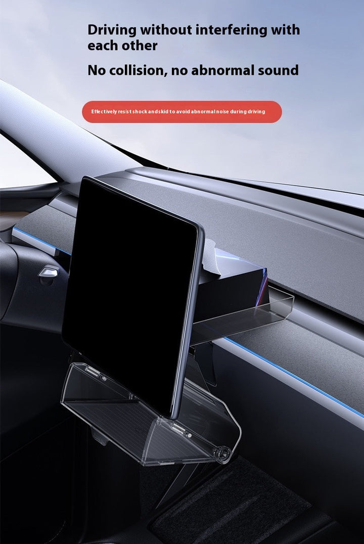 Tesla Model 3/Y Highlander Center Console Storage Bin - Non-Slip Organizer Tray for Screen and Elements Under the Screen (2024 Refresh)