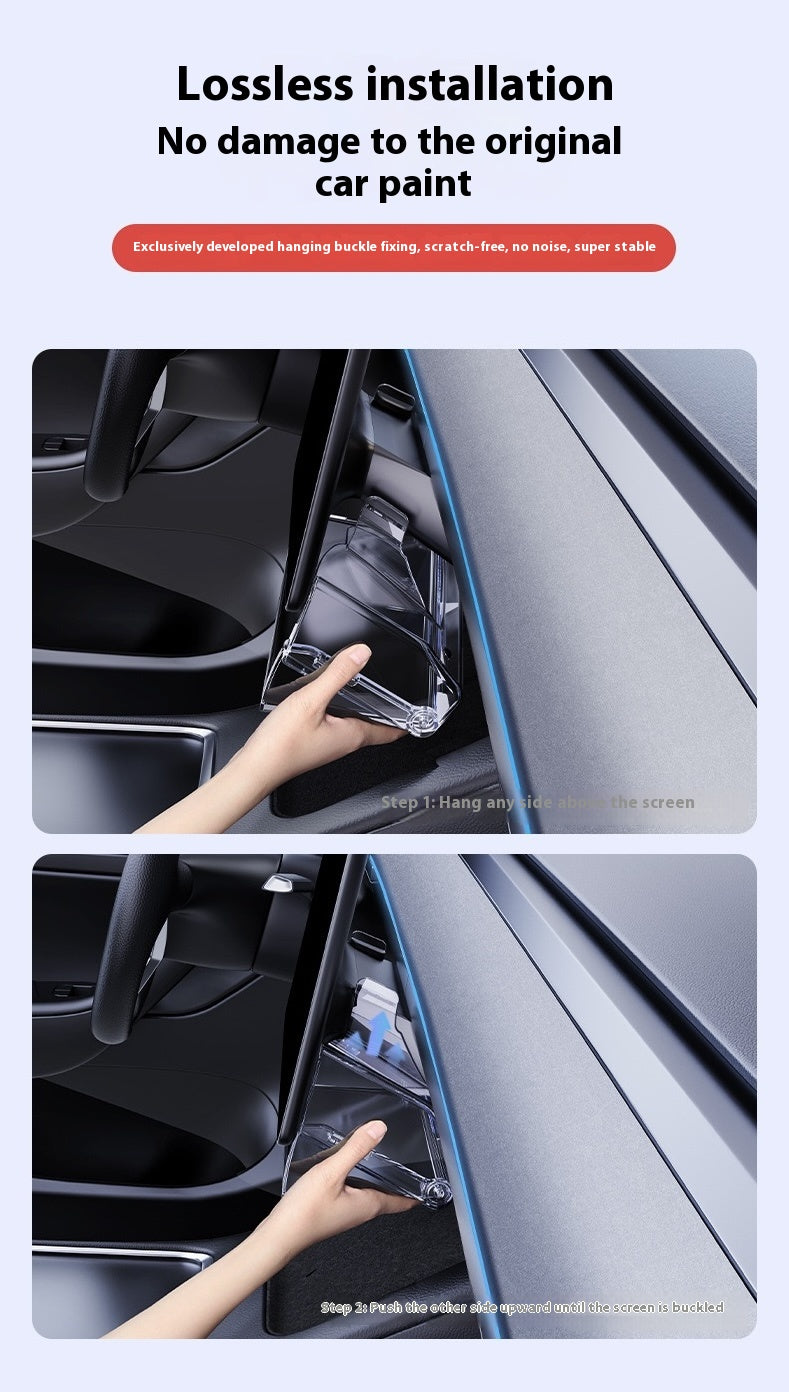 Tesla Model 3/Y Highlander Center Console Storage Bin - Non-Slip Organizer Tray for Screen and Elements Under the Screen (2024 Refresh)