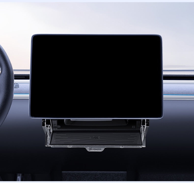 Tesla Model 3/Y Highlander Center Console Storage Bin - Non-Slip Organizer Tray for Screen and Elements Under the Screen (2024 Refresh)