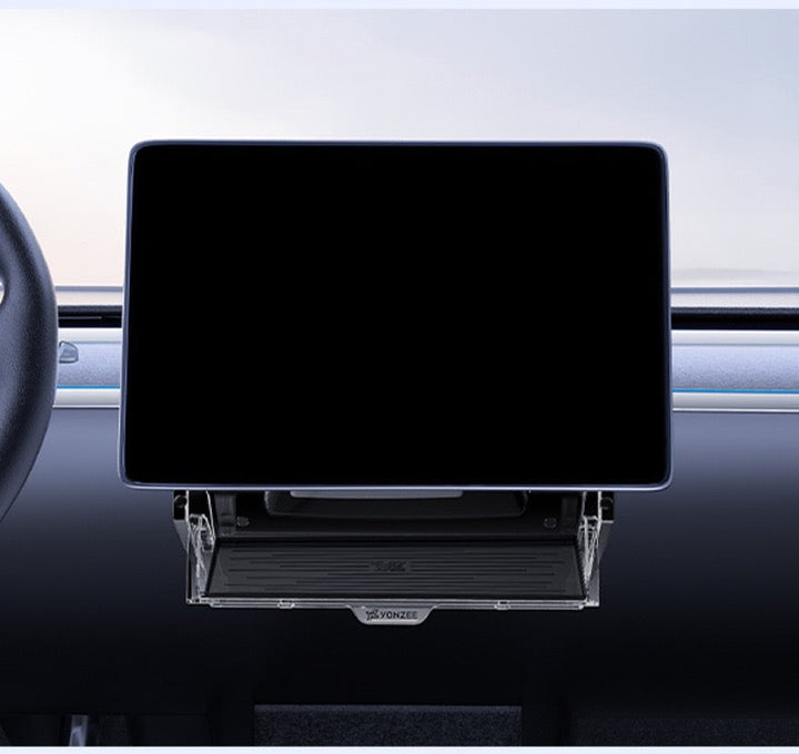 Tesla Model 3/Y Highlander Center Console Storage Bin - Non-Slip Organizer Tray for Screen and Elements Under the Screen (2024 Refresh)