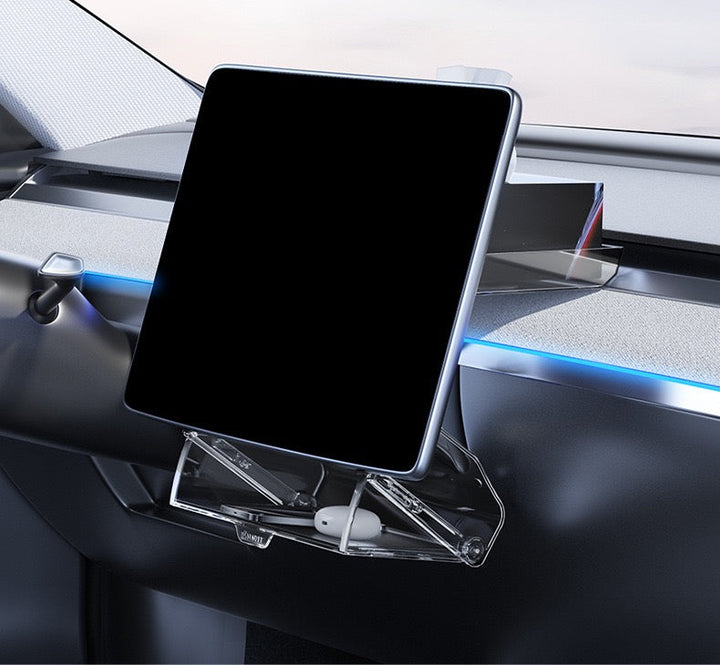Tesla Model 3/Y Highlander Center Console Storage Bin - Non-Slip Organizer Tray for Screen and Elements Under the Screen (2024 Refresh)